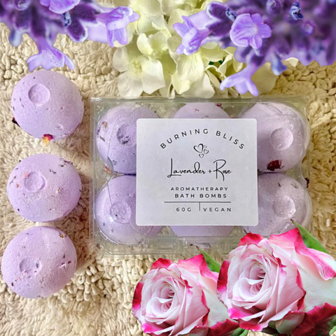 Bath Bombs | Lavender + Rose | Gift Pack of 6