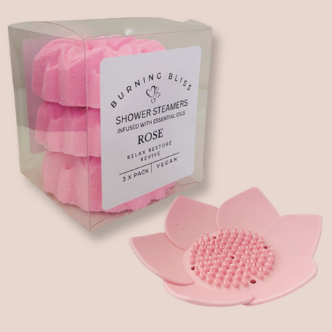 Shower Steamers | Rose | + Shower Steamer Tray