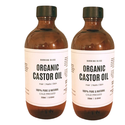 Organic 100% Unrefined Cold Pressed Castor Oil | Hexane Free | Glass Bottle