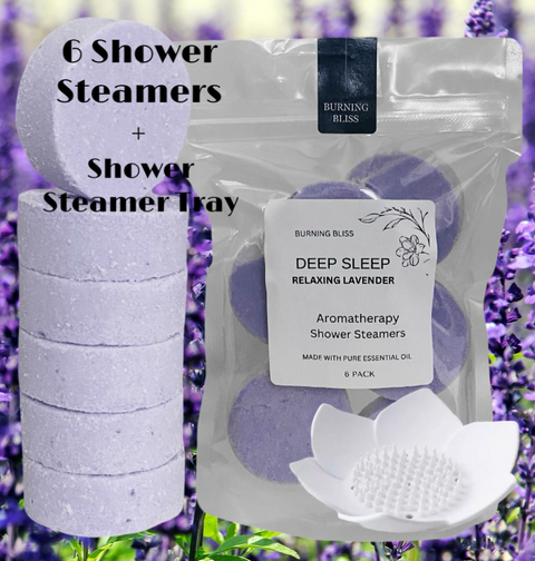 Shower Steamers | Deep Sleep | Pack of 6 | + Tray