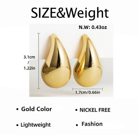 Chloe Waterdrop Gold Earrings