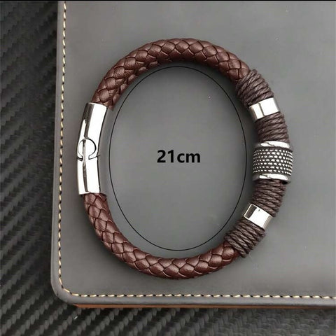 Men's Brown Leather Multi-Layer Vintage Bracelet