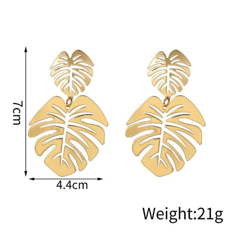 Zoe Bohemian Hollow Leaf Earrings