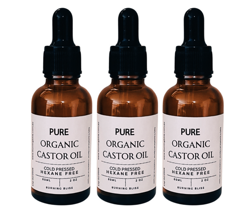 Organic 100% Unrefined Cold Pressed Castor Oil | Hexane Free | Glass Bottle | 60ml