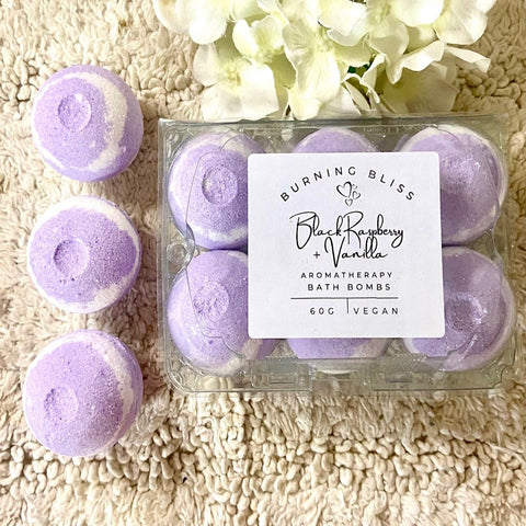 Bath Bombs | Black Raspberry + Vanilla | Gift Pack of 6