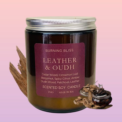 Leather & Oudh Soy Candle