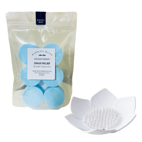 Shower Steamers | Sinus Relief | Pack of 6 | + Tray