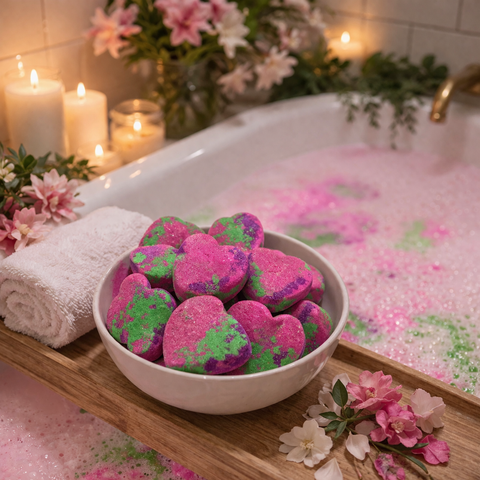 Mini Heart Bath Bombs | Unicorn Rainbow