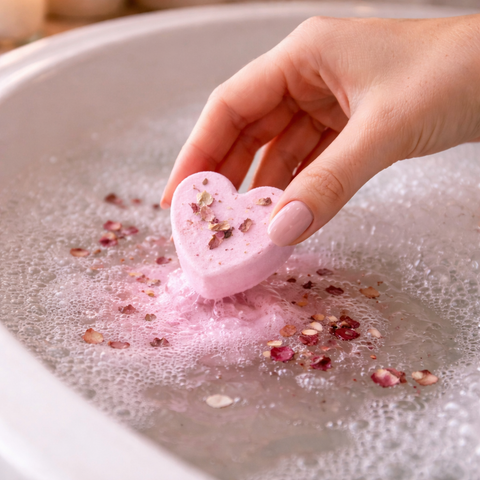 Rose Petal Mini Heart Bath Bombs