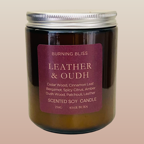 Leather & Oudh Soy Candle