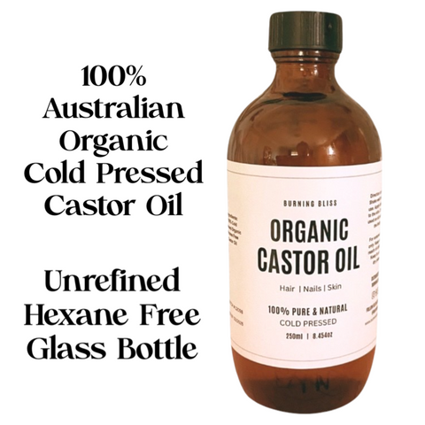 Organic 100% Unrefined Cold Pressed Castor Oil | Hexane Free | Glass Bottle