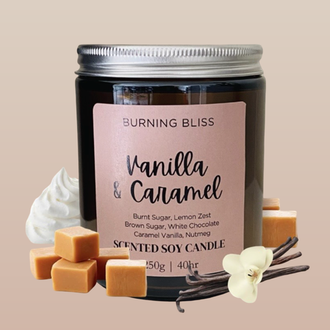 Vanilla Caramel Scented Soy Candle