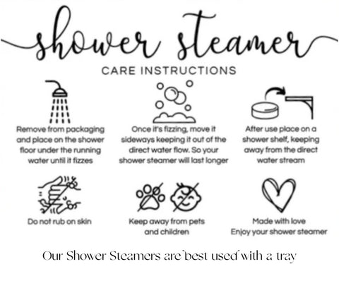 6 x SINUS RELIEF SHOWER STEAMERS + SHOWER STEAMER TRAY