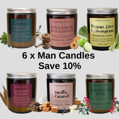 Man Candle Bundle | 6 x Best Sellers