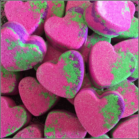 MINI HEART BATH BOMBS - UNICORN RAINBOW