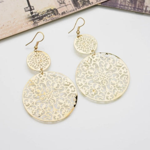 Gold Filigree Hollow Earrings