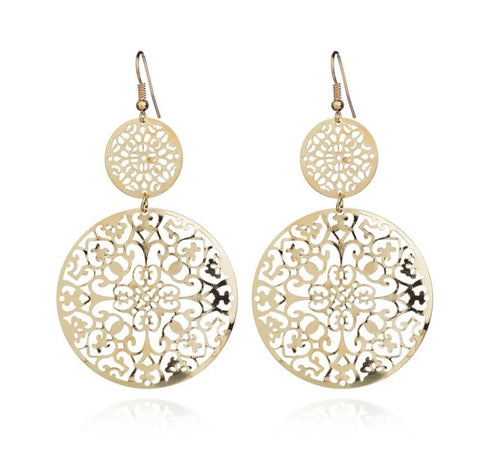 Gold Filigree Hollow Earrings