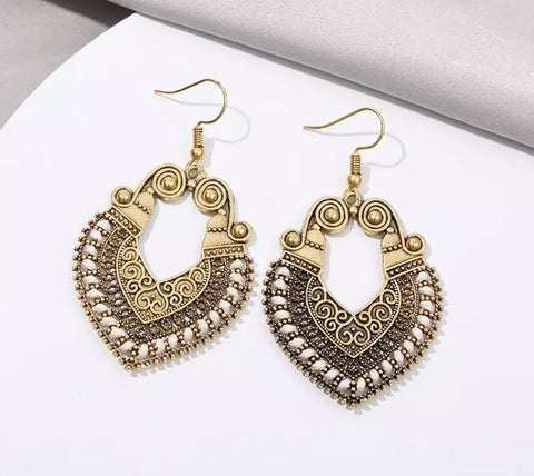 Bohemian Gold Antique Dangle Earrings